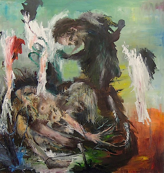 Alexander König: [von der Kunst] Milch zu pflanzen, 2010
Acryl und Öl auf Leinwand, 200 x 190 cm

